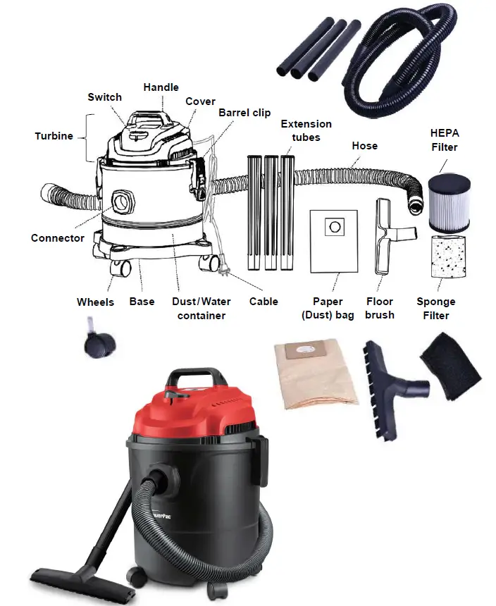 PowerPac PPV1300 Wet and Dry Bagless Vacuum Cleaner 1