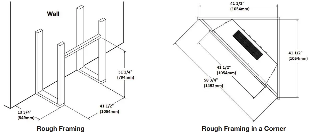 NAPOLEON NEFB42H-BS Element 42 Electric Appliance - Dimensions 1