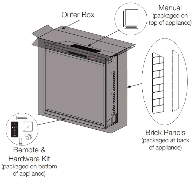 NAPOLEON NEFB42H-BS Element 42 Electric Appliance - Dimensions 3