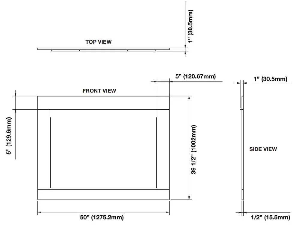 NAPOLEON NEFB42H-BS Element 42 Electric Appliance - Dimensions 4