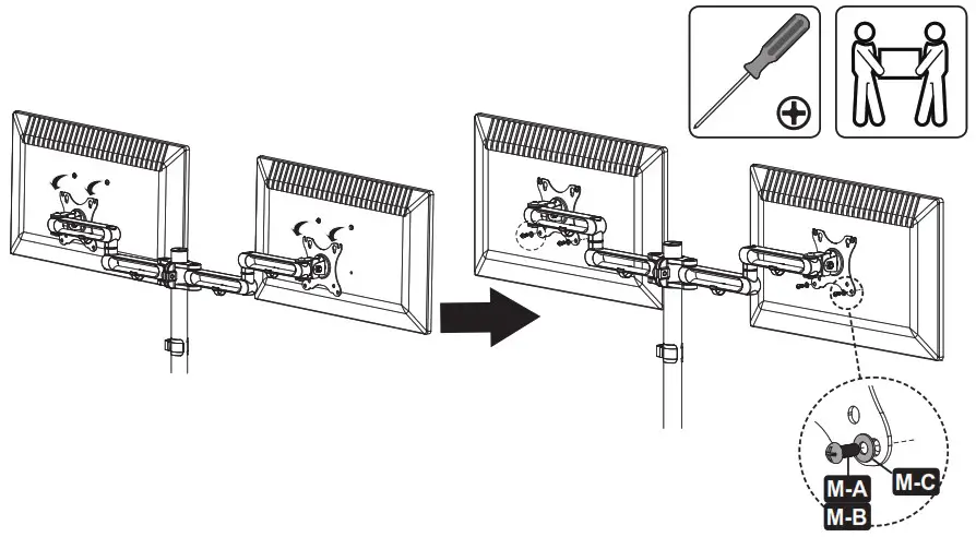 TRIPP-LITE Dual Flat-Screen Flex-Arm Desk Clamp DDR1327SDFC-1 - Assembly 5