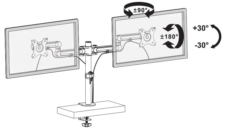 TRIPP-LITE Dual Flat-Screen Flex-Arm Desk Clamp DDR1327SDFC-1 - Assembly 7