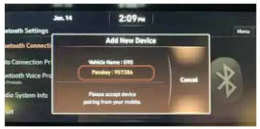 GENESIS G90 Car - PHONE PAIRING 1
