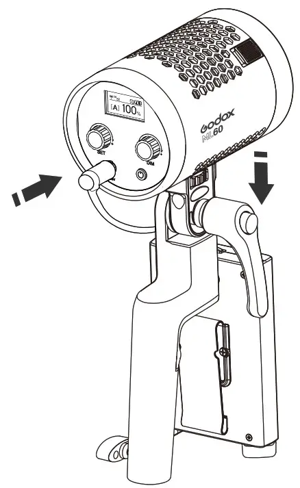 Godox ML60 LED Light-- Connect the battery