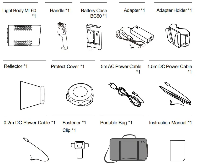 Godox ML60 LED Light-- the Box