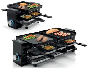 PRINCESS Raclette Piano Black 4 Inclusief 4 Spatels