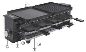 PRINCESS Raclette Piano Black 4 Inclusief 4 Spatels - figure 2