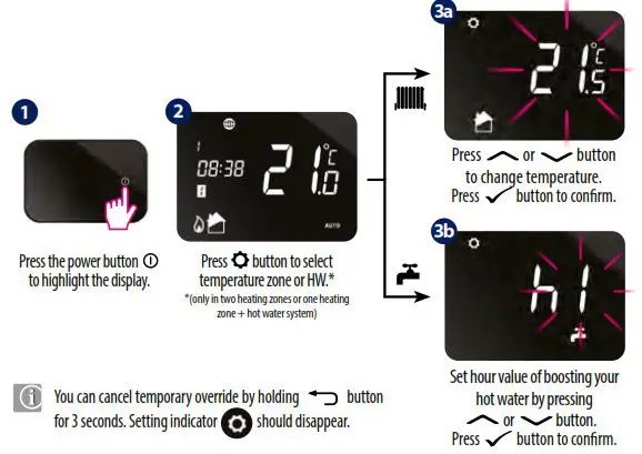 SALUS iT500 Internet Thermostat- Setting the temperature