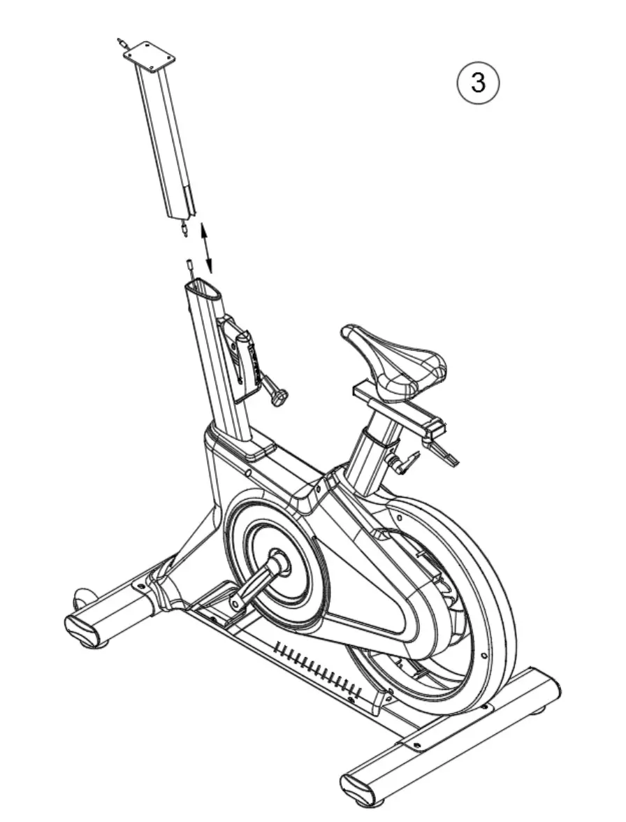 FORTIS FSMFSB1800A Magnetic Flywheel Spin Bike - Attach the 82 and 94 wiring, then fit the handlebar post (10).