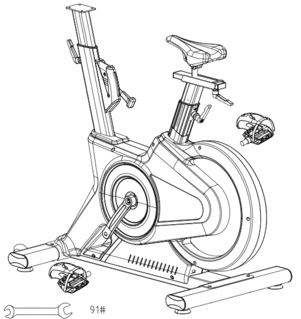 FORTIS FSMFSB1800A Magnetic Flywheel Spin Bike - Attach the left and right pedals (85, 89)