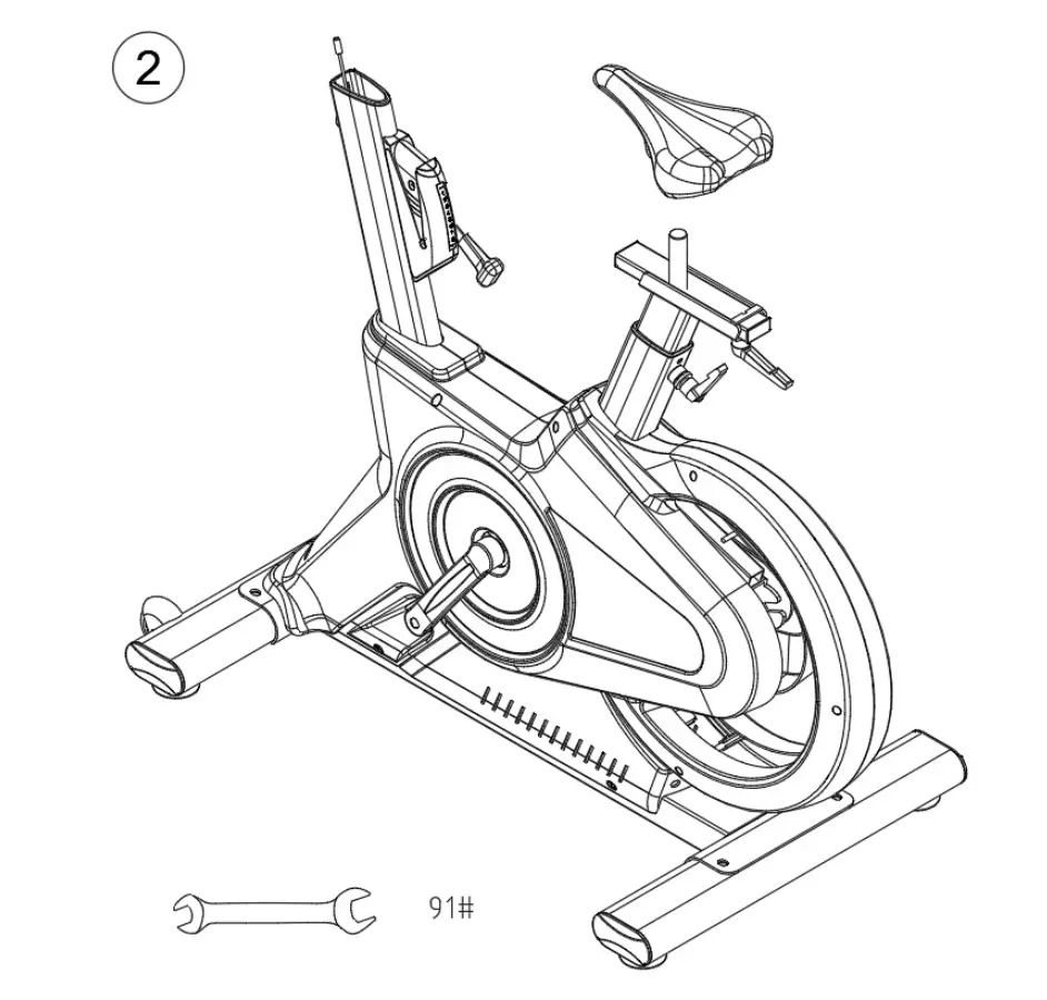 FORTIS FSMFSB1800A Magnetic Flywheel Spin Bike - Attach the seat