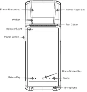 Shenzhen Newpas Intelligent Technology Q3PRO Handheld POS Terminal - power button