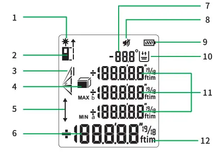 MEAS NF-271 Laser Distance Meter Instruction- Display 2