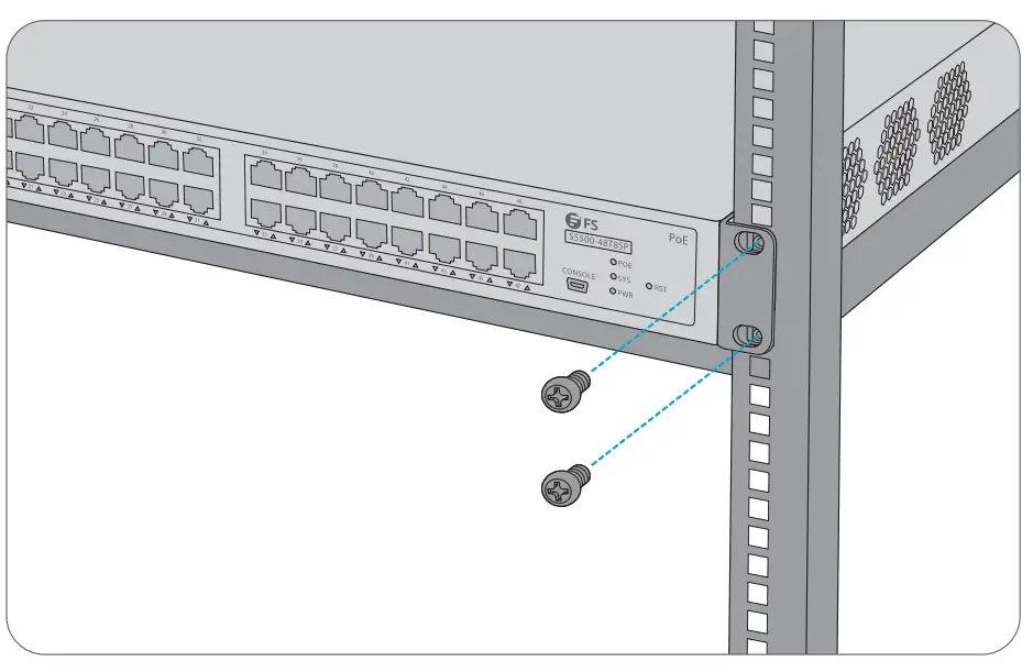 FS S5500 48T8SP 48 Port Gigabit Stackable L3 Poe Managed Switch - Desk Mounting 3