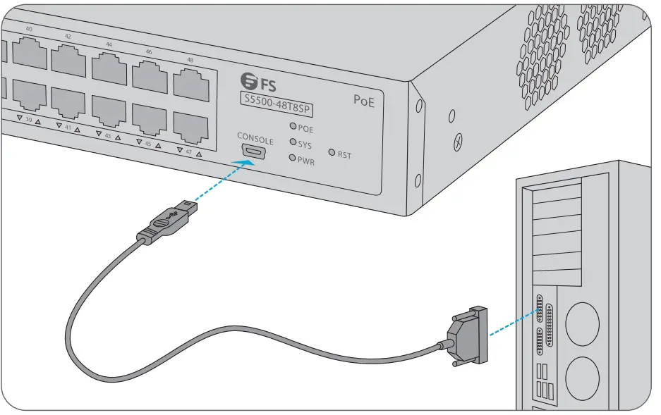 FS S5500 48T8SP 48 Port Gigabit Stackable L3 Poe Managed Switch - Desk Mounting 8