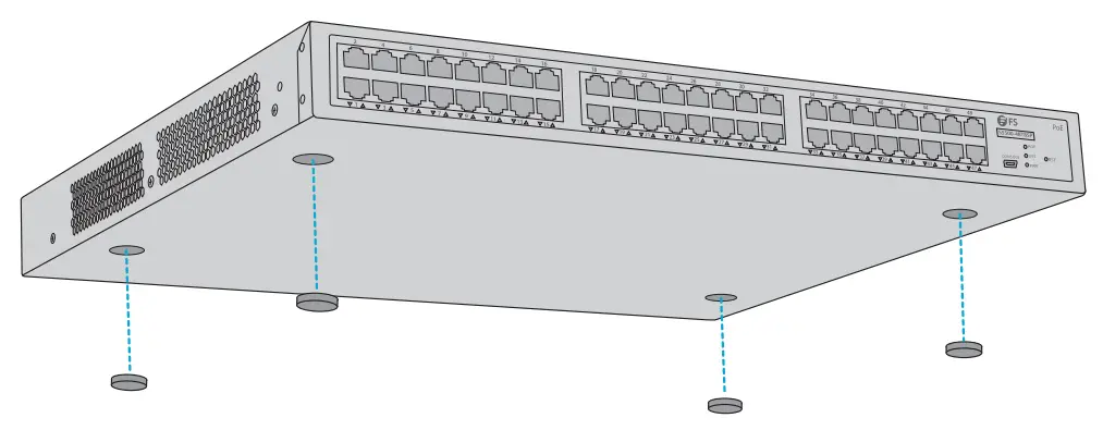 FS S5500 48T8SP 48 Port Gigabit Stackable L3 Poe Managed Switch - Desk Mounting