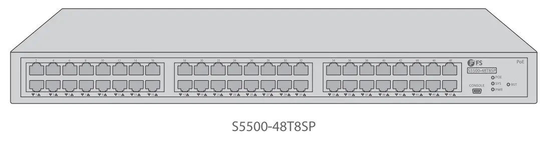 FS S5500 48T8SP 48 Port Gigabit Stackable L3 Poe Managed Switch - fig