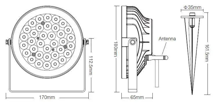 MiBOXER FUTC05L RGB+CCT LED Garden Light LoRa 433MHz fig 2