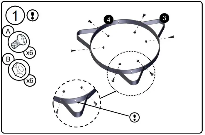 NEXGRILL 840-0005 30 Qt. Turkey Fryer- Assembly Steps 1