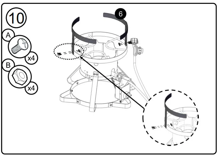 NEXGRILL 840-0005 30 Qt. Turkey Fryer- Assembly Steps 10