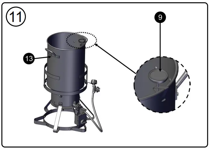 NEXGRILL 840-0005 30 Qt. Turkey Fryer- Assembly Steps 11