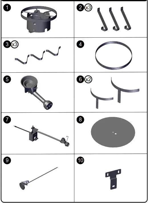NEXGRILL 840-0005 30 Qt. Turkey Fryer- Package Parts List