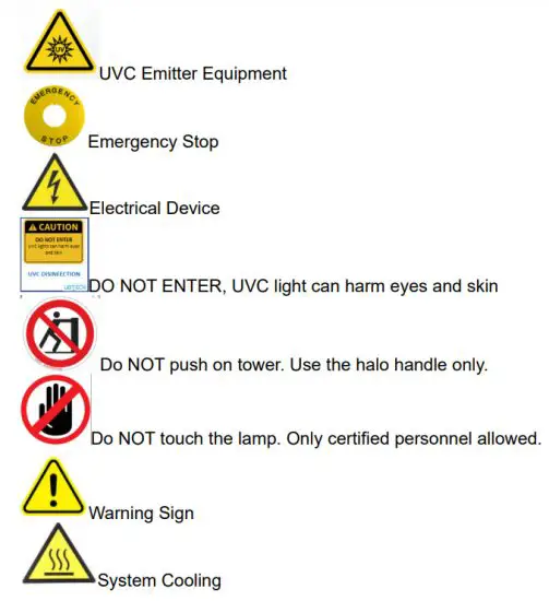 UB TECH ADAS101S Adibot Disinfection Robotic System - warning