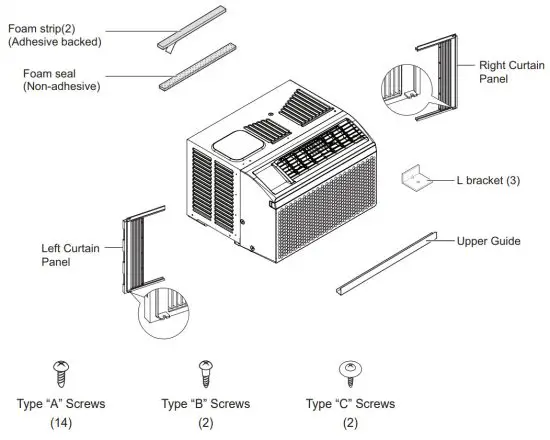 LG LW6022R Air Conditioner - Parts Included