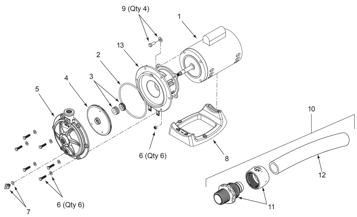 Polaris PB4-60 Pressure Cleaner Booster Pump - Exploded View