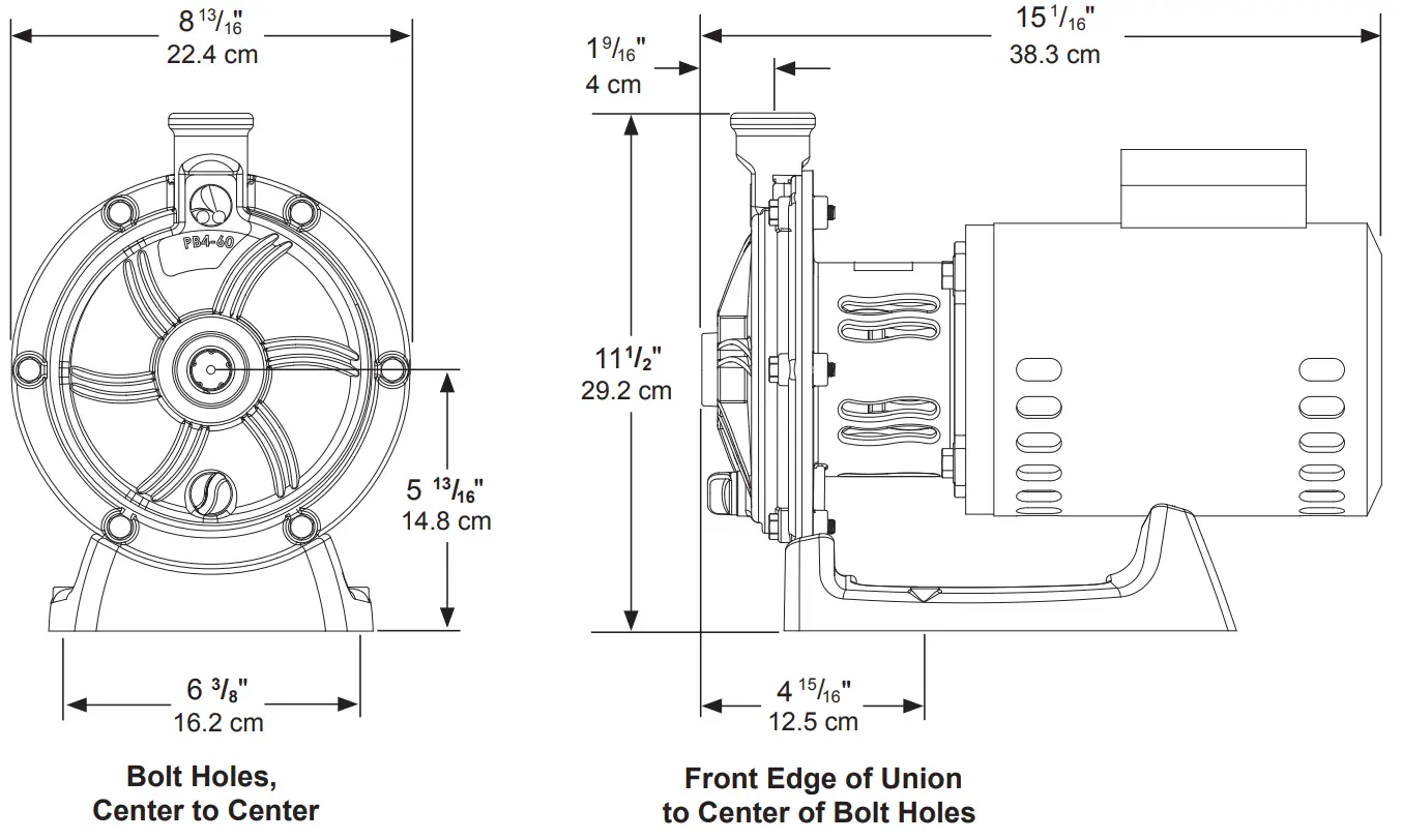 Polaris PB4-60 Pressure Cleaner Booster Pump - Pump Dimensions