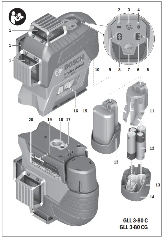 BOSCH 3 80 CG GLL Professional Line Laser - 1
