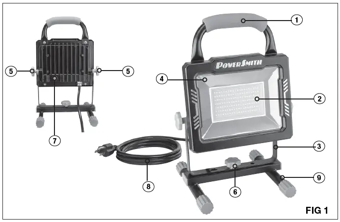 POWERSMITH PWLS100H 10000 Lumen LED Work Light FIG 1