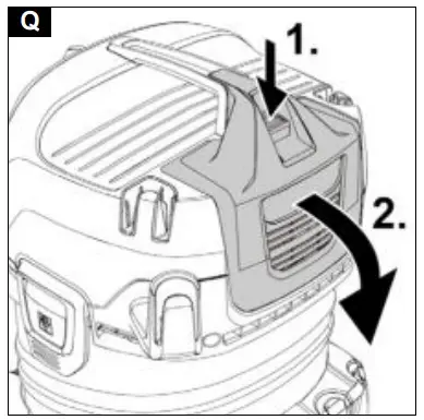Clean the filter box / flat pleated filter