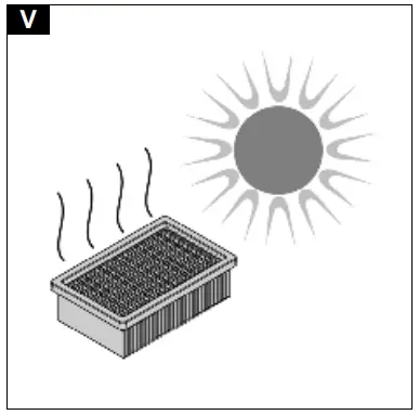 Clean the filter box / flat pleated filter