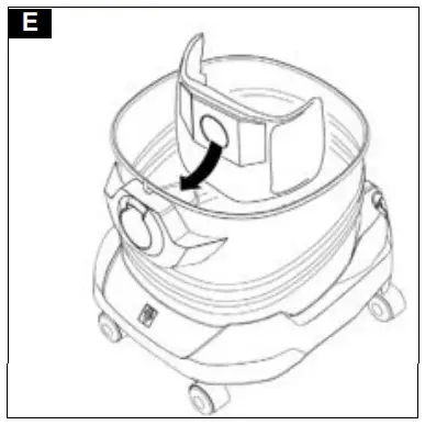 Inserting the filter bag