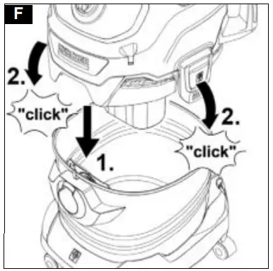 Inserting the filter bag