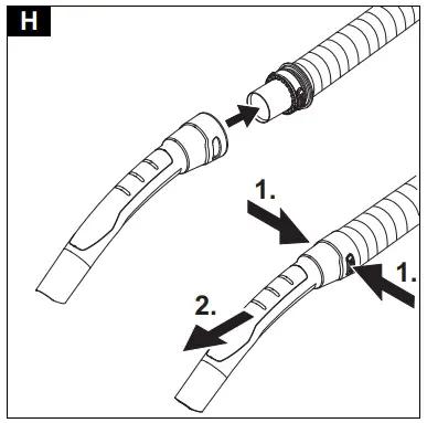 Installing the hose, pipes, floor nozzle