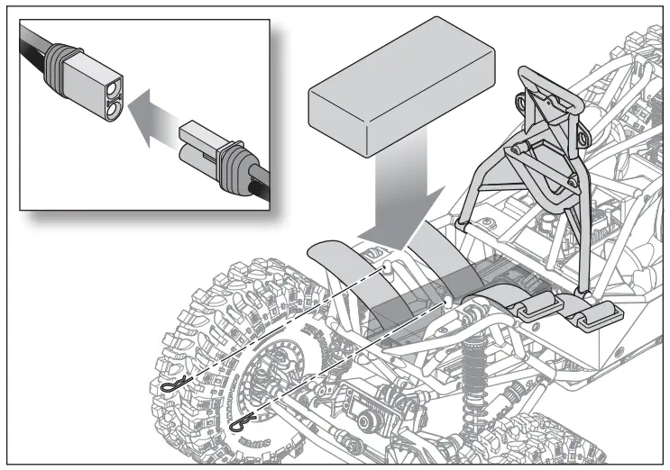 HORIZON AXI03005 RC Remote Control Model Car Crawler - VEHICLE BATTERY