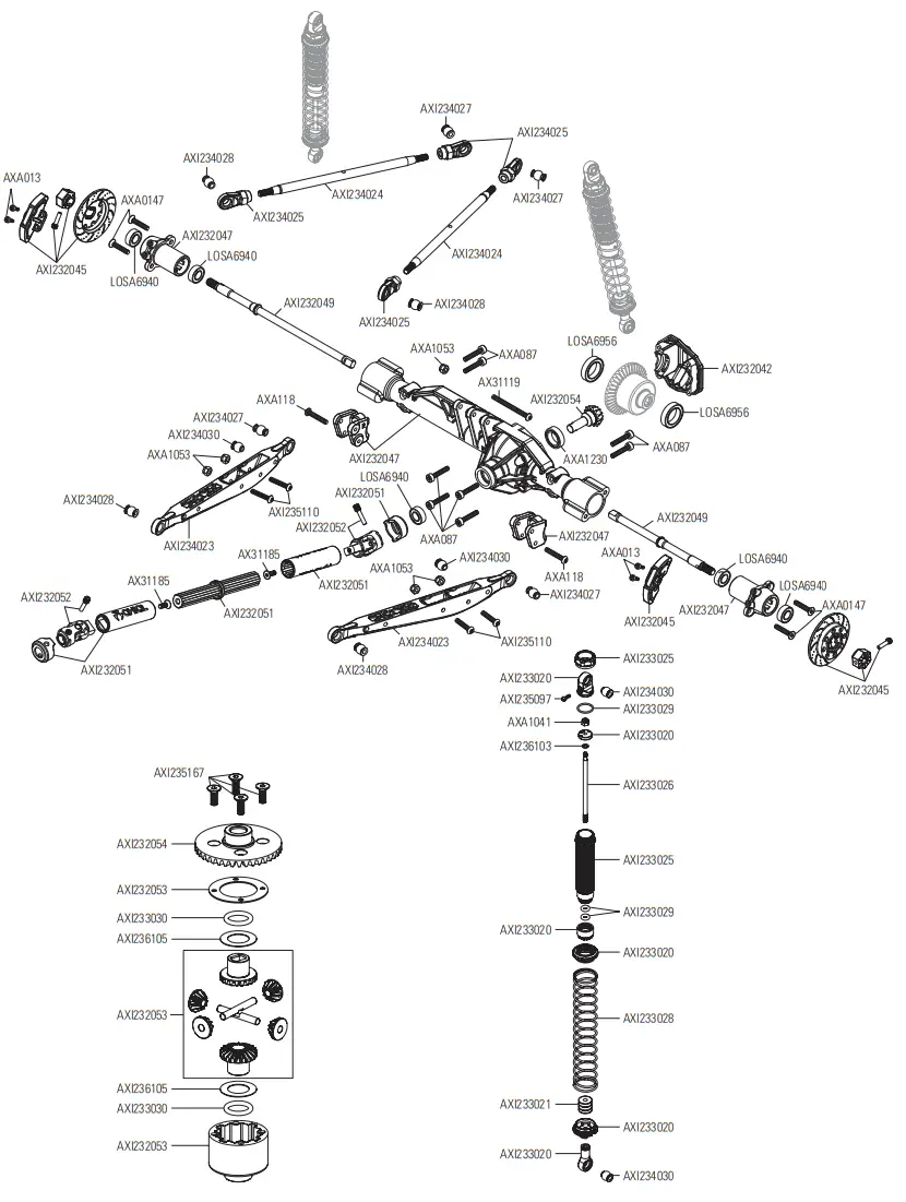 HORIZON AXI03005 RC Remote Control Model Car Crawler - VEHICLE BATTERY1