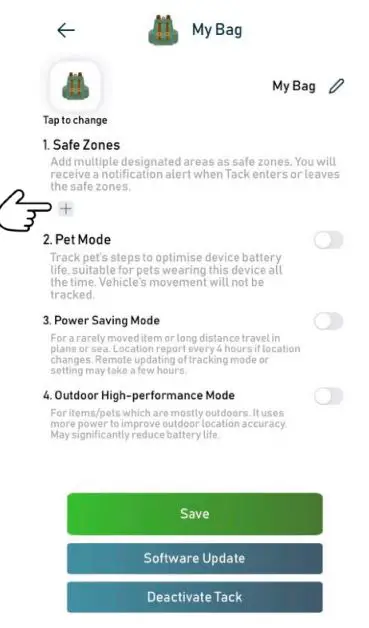 Tack GPS Location Tracker User Manual - At the device advanced menu