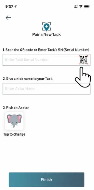 Tack GPS Location Tracker User Manual - Click on the QR code icon to scan