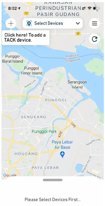 Tack GPS Location Tracker User Manual - Click on the icon to add your new device