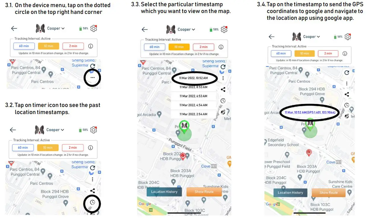 Tack GPS Location Tracker User Manual - Sending location to Google