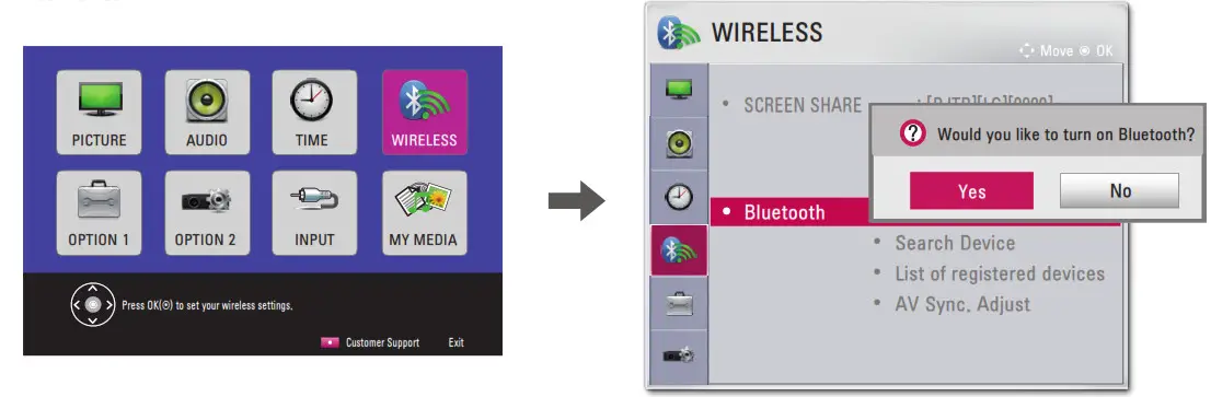 LG Projector - SETTINGS