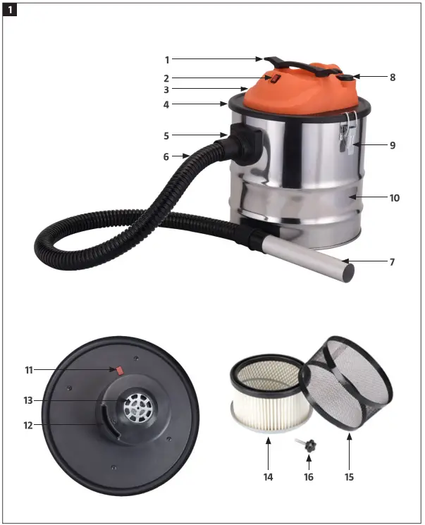 MEEC TOOLS 009642 ASH Vacuum Cleaner1