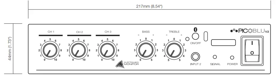 AUSTRALIAN MONITOR PICOBLUv2 Mixer Amplifier 10