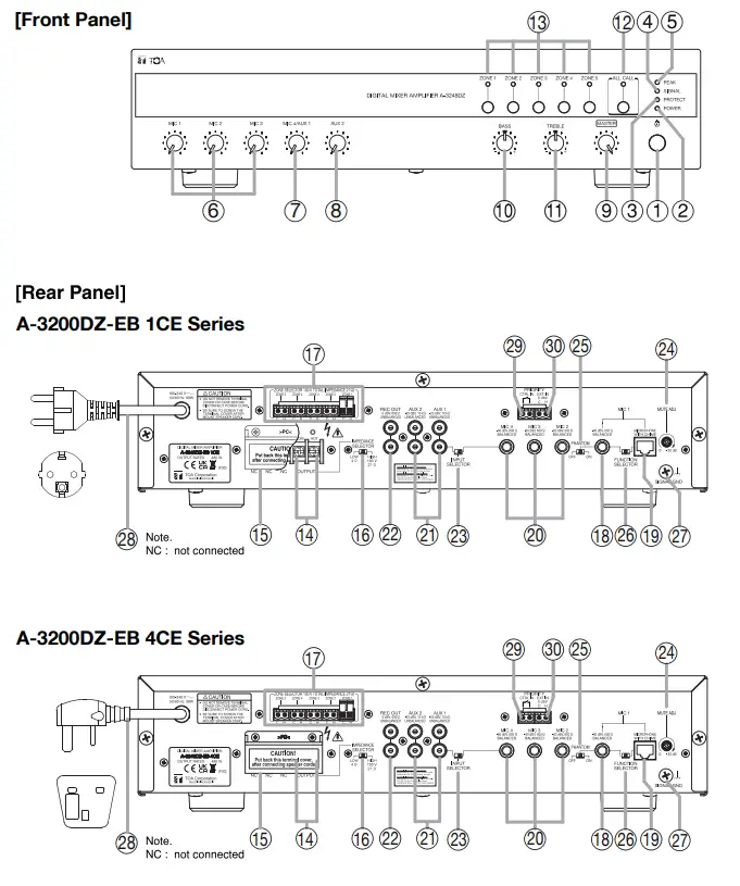TOA A-3212DZ-EB 1CE Digital Mixer Amplifier - fig 2