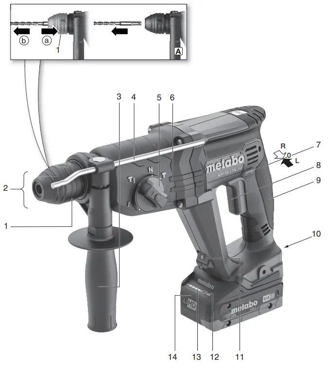 metabo KH 18 LTX 24 Cordless Hammer - Fig