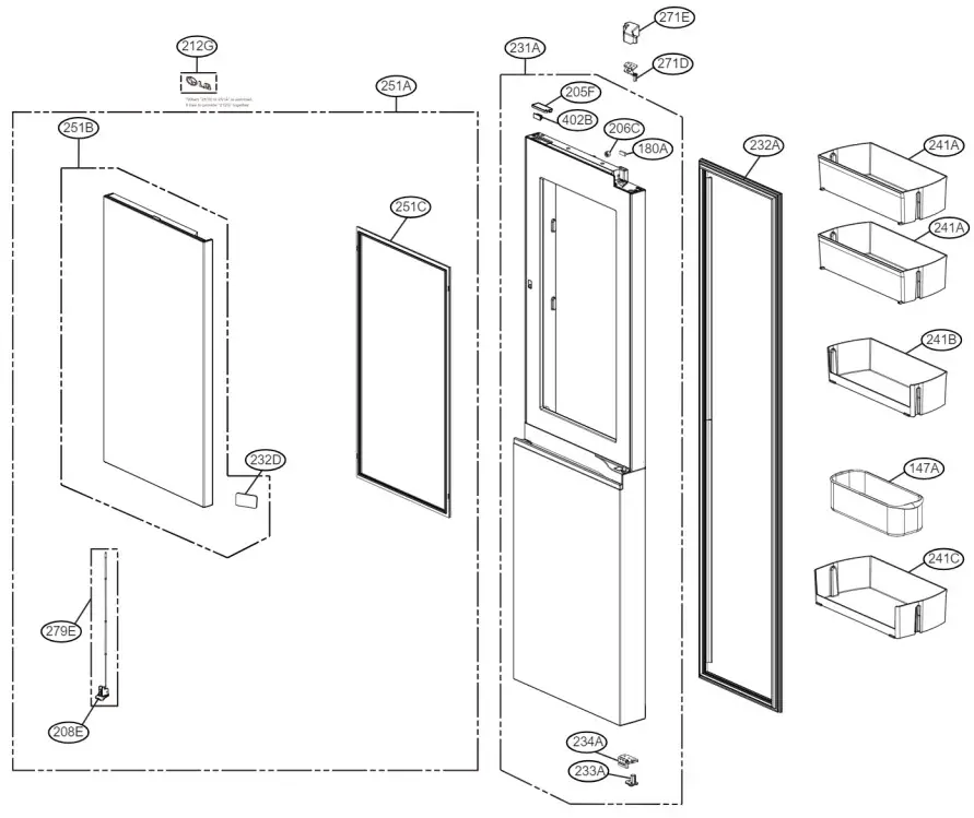 LG GS D635PLC Fridge - REFRIGERATOR DOOR