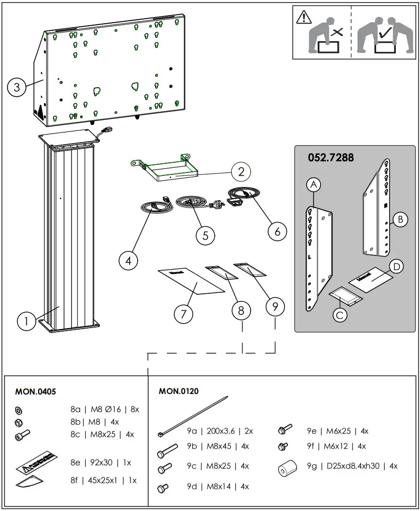 Smart metals 052 7200 50 Floor Lift for Touch Screen - FIGURE 1